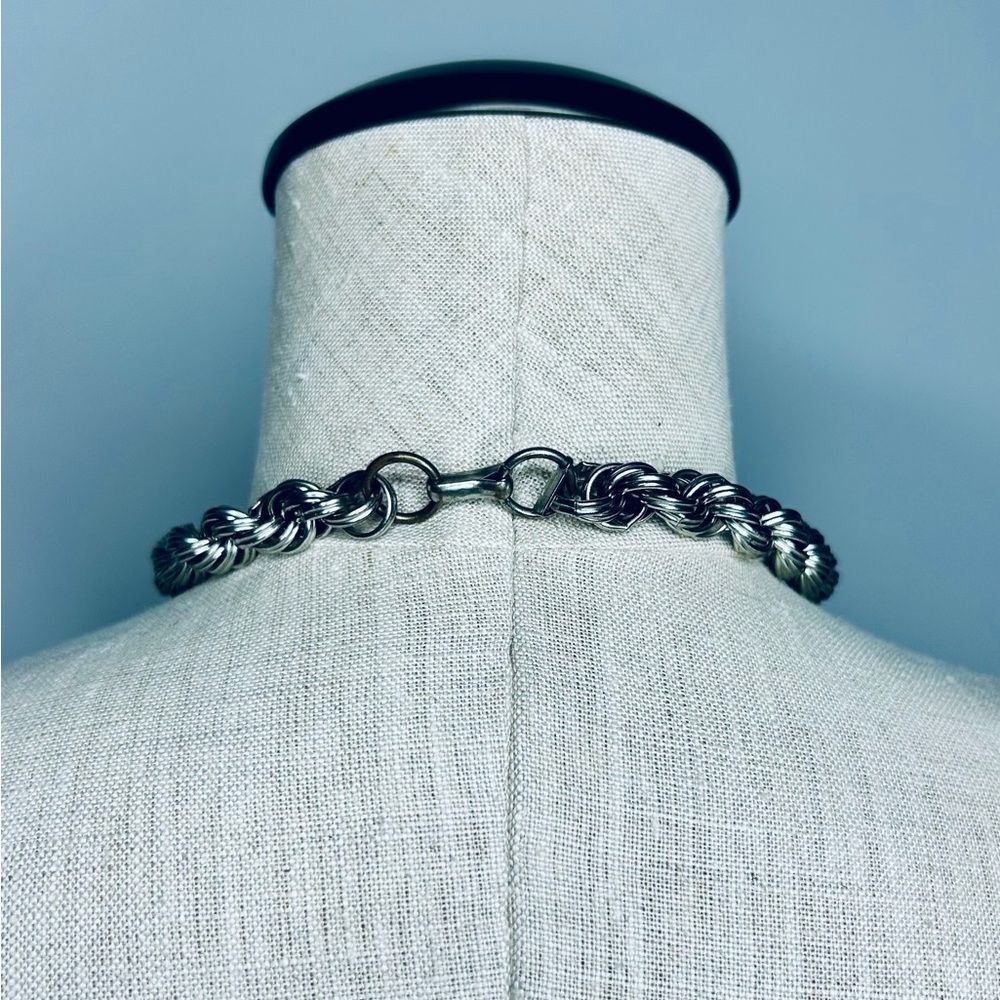 Vintage Monet Silver Tone Twisted Rope Chain - Picture 6 of 10